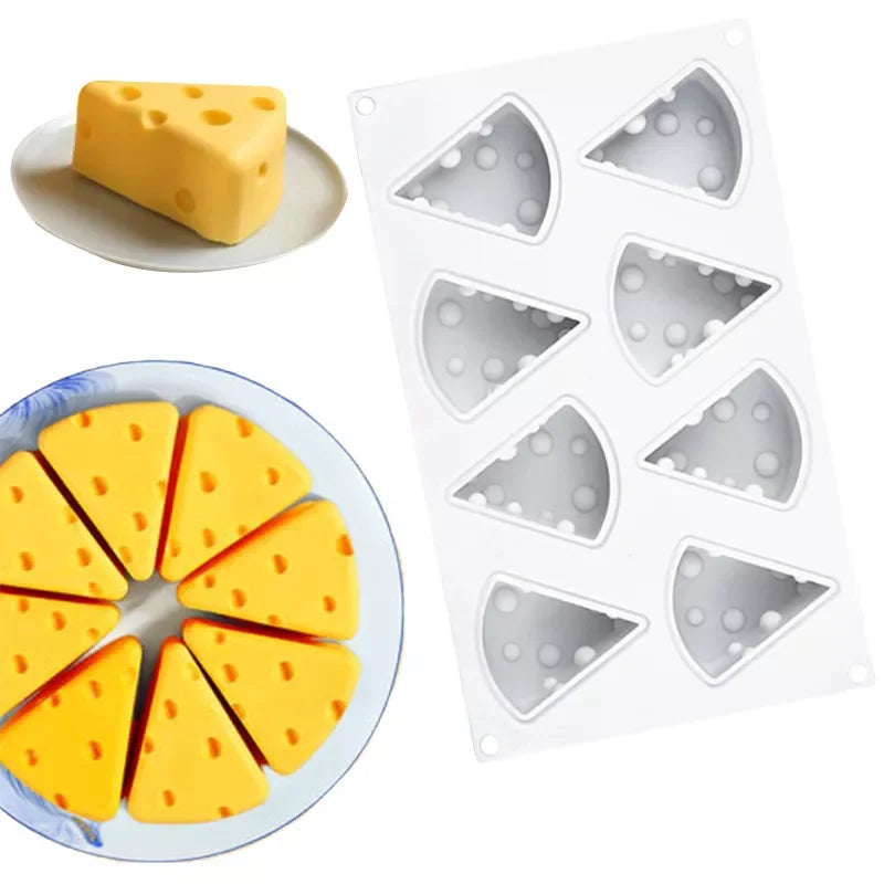 Multi-Function 3D Cheese Candle Mold 8 Cavity Cake Mold for Soap Mousse Cheese Baking & Crafting Product Category Cake Tools