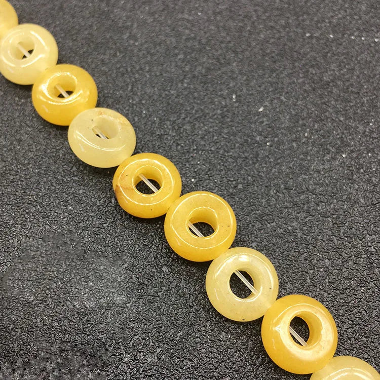 custom Yellow Jade Stone Beads DIY Aromatherapy Essential Oil Diffuser Necklace Earrings Loose Beads Jewelry crystal jewelry