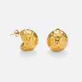 2024 Dazan New HOT INS 18k Gold Plated Hypoallergenic Stainless Steel Boho Hammer Unique Spherical Stud Earrings Dancer Jewelry