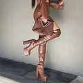 Dropshipping Custom Logo Women Sexy Long Zipper-Up Breathable Platform Block High Heels Over-the-Knee Boots Summer/Winter/Autumn