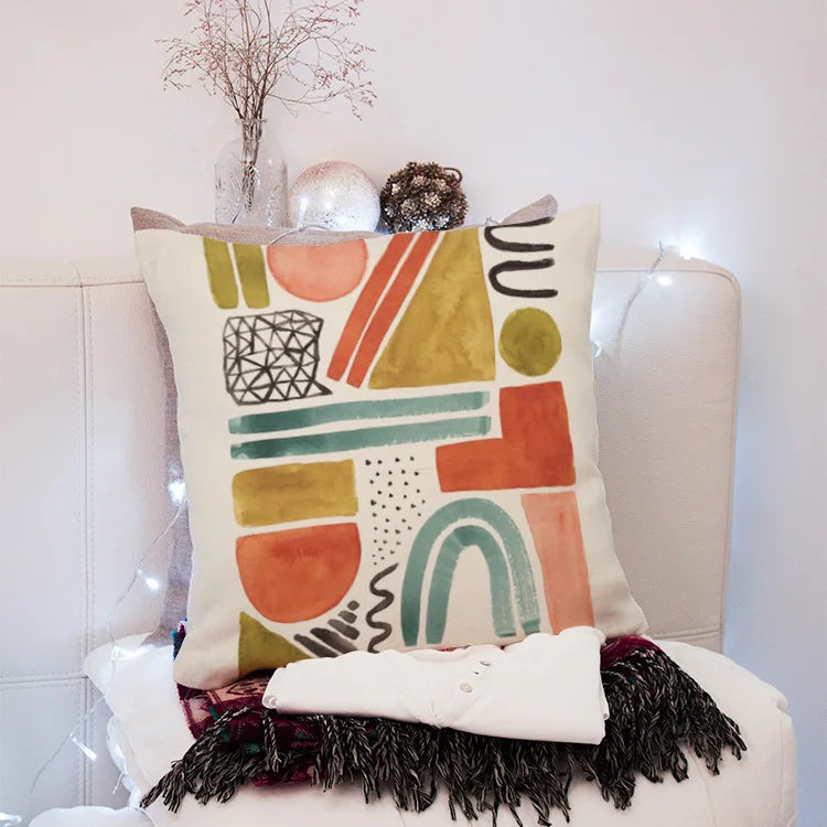Geometric Pillowcase Household Items Pillow Cover Small Fresh  Cushion Cover Sofa Bed Pillowslip
