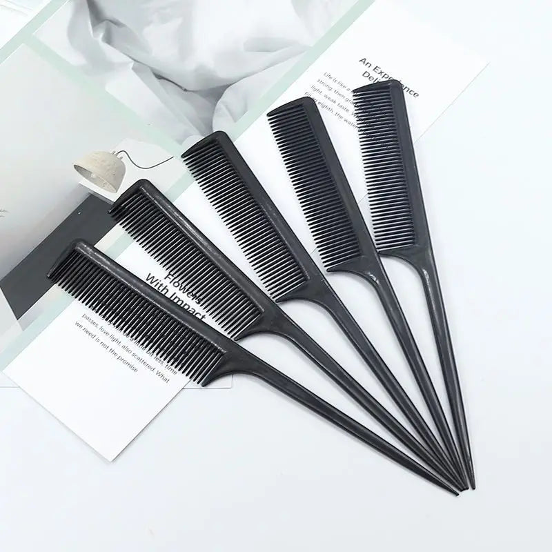 Custom Logo Salon Hair Comb Anti-Static Carton Fiber Tail Heat-Resistant Segmented Comb Plastic Handle Self-Owned Hairbrush