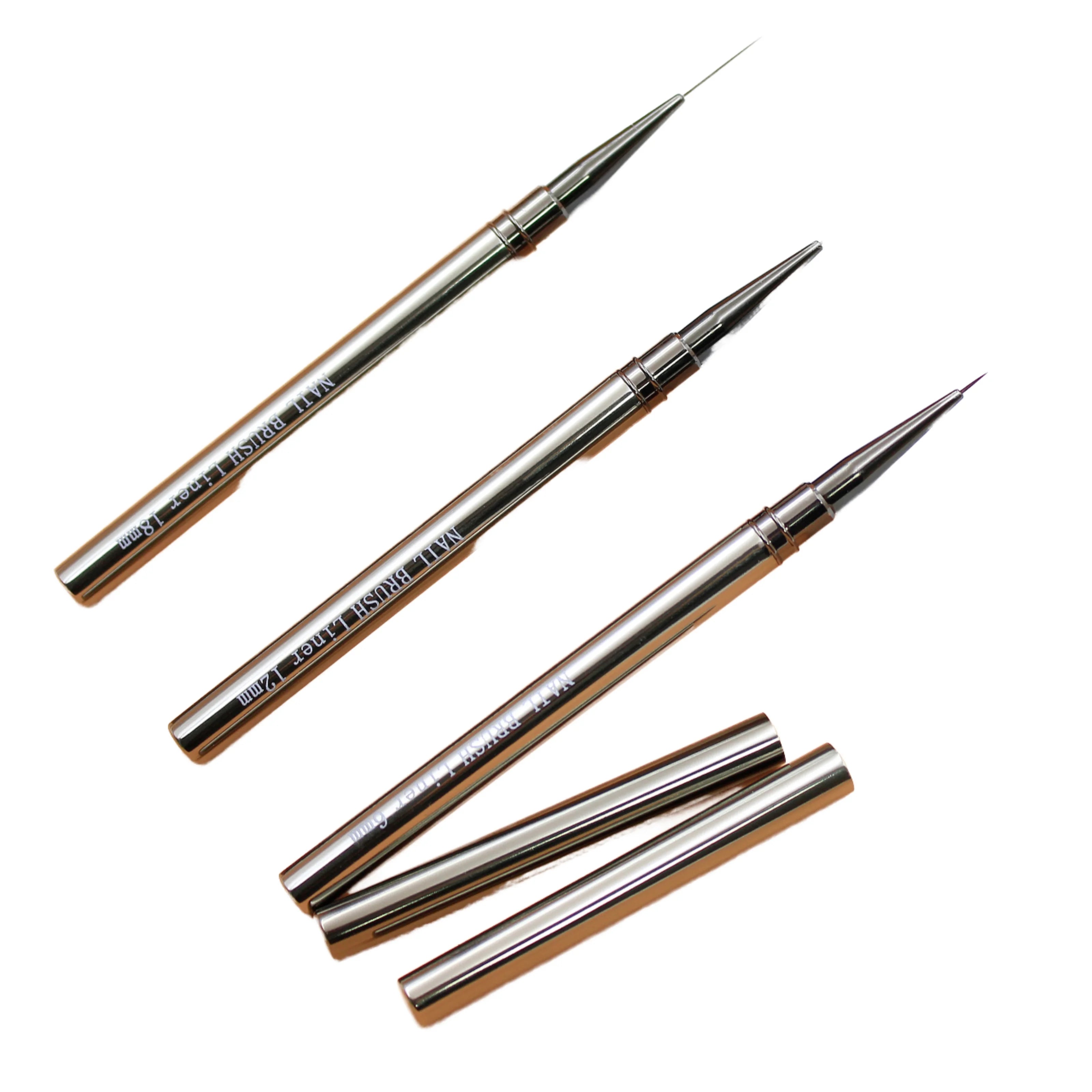 Professional Nail Supplier Detail Painting Kit Nail Art Brushes Fine Liner Round Flat Micro Detail Nail Art Brush Set