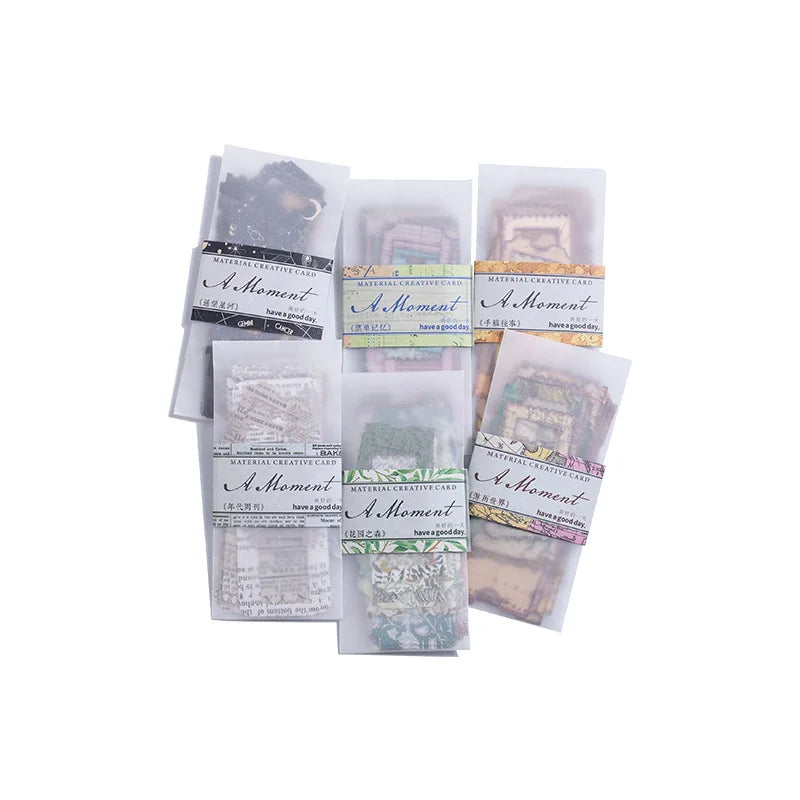 40pieces/pack Notebook Sample Data Moments Series Hollow Collage Card Hand Account Material Decoration 6 Models