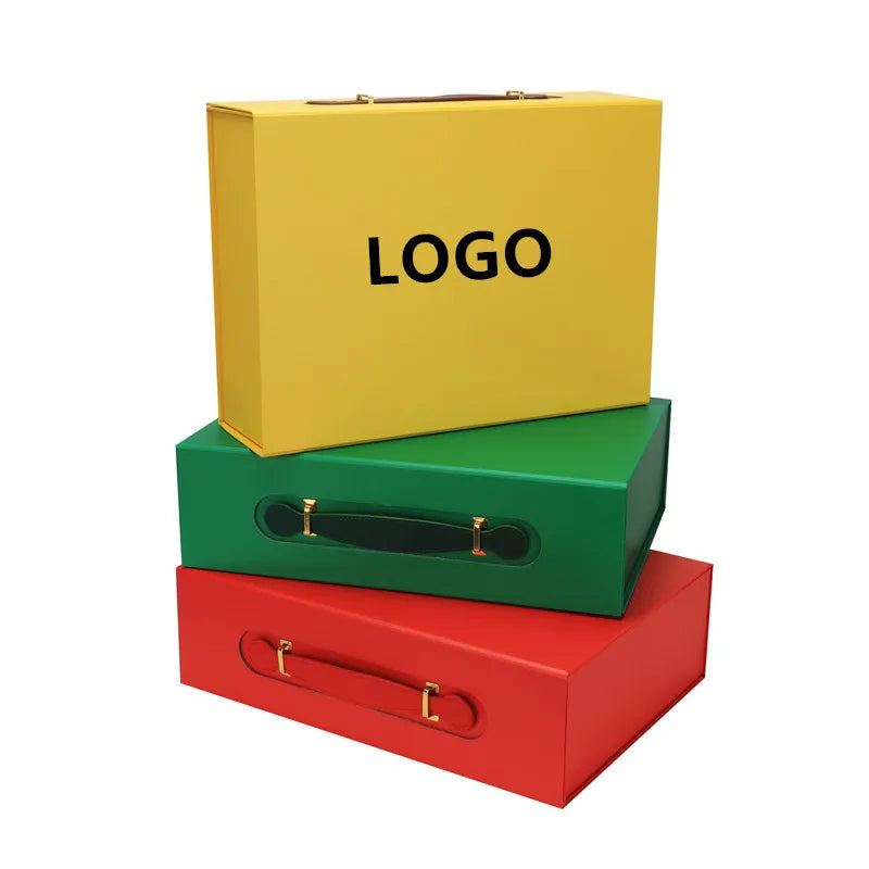 Matte Lamination Luxury Packaging Boxes Folding Magnets Box With Handle Custom Clothing Box Shoe Box Packaging