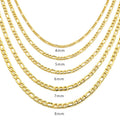 Wholesale Custom Jewelry 4mm-8mm Men's and Women's Necklaces Chain 18k Gold Plated Filled Stainless Steel Thick Nk Figaro Chain
