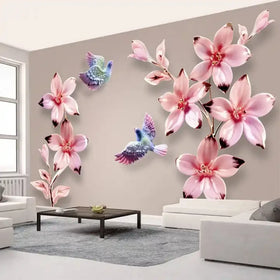 Custom 3D Mural Embossed Flower Pattern Wallpaper Jewelry Photo Wall Mural Living Room Hotel Luxury Wall Art Decoration