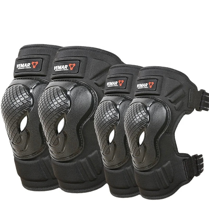 VEMAR 4pcs Protective Motorbike Knee Pad Motocross Motorcycle Knee Pads MX Protector Racing Guards Off-road Elbow Protection