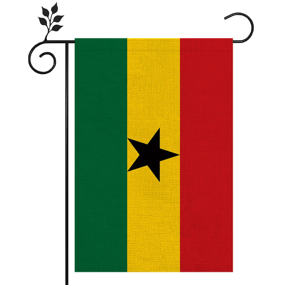 Ghana Flag Outdoor High-quality Linen Material 12*18In More Styles for You to Choose From