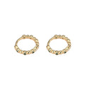 Fashion Jewelry 925 Sterling Silver Statement Earrings Round Green Zircon Bead Shape Gold Plated Hoop Earrings Women