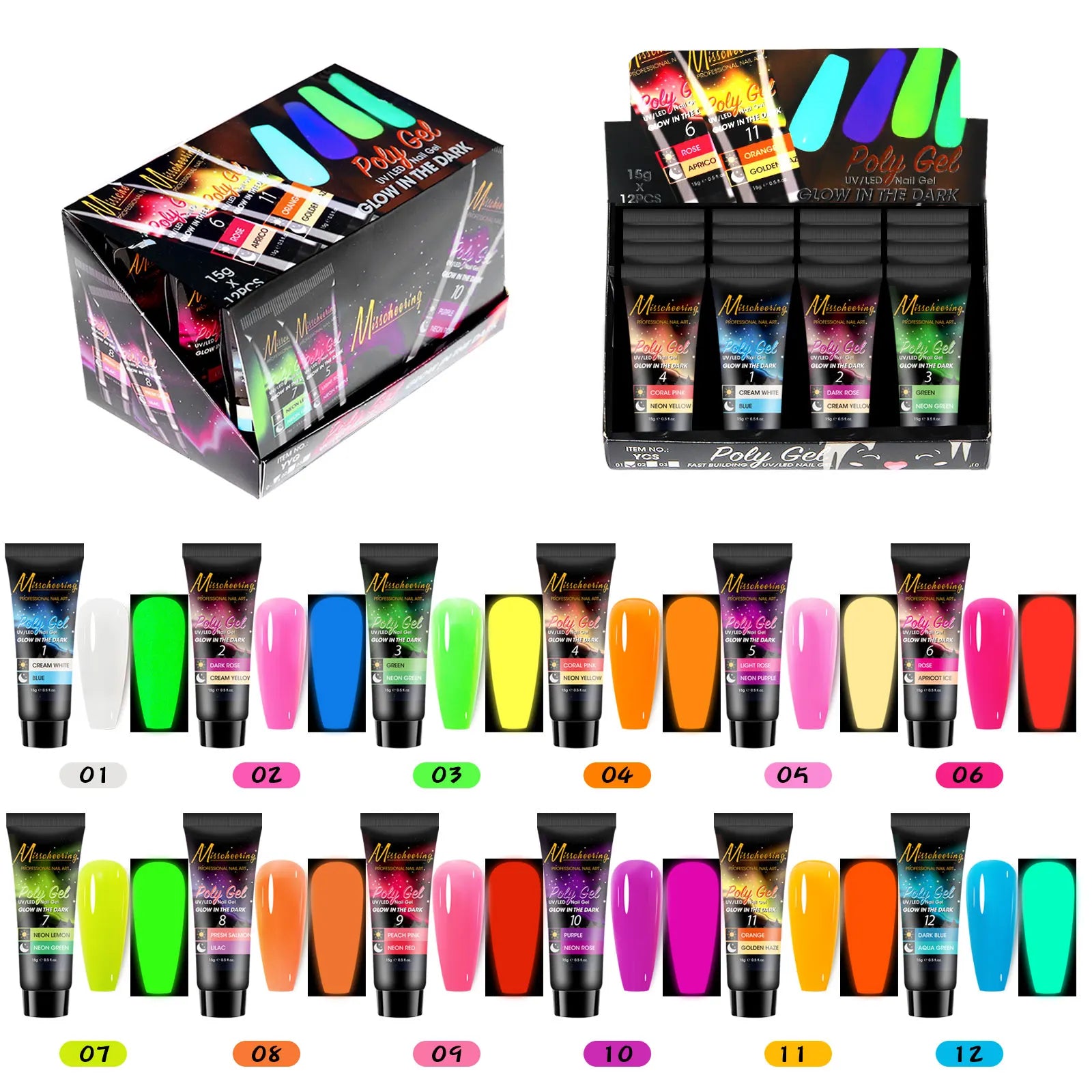 Wholesale Private Label Support OEM/ODM New 15g Solid Extension Gel Neon Extension Gel Kit