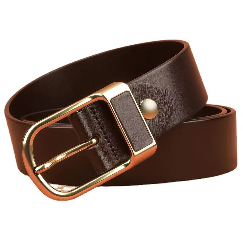 OEM/ODM Men Casual Genuine Leather Cowhide Dress Belt with Alloy Buckle