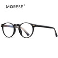 MORESE 2083 TR90 Round Optical Frames Vintage Blue Light Blocking Glasses in Stylish Styles-Black Transparent Gray Wholesale