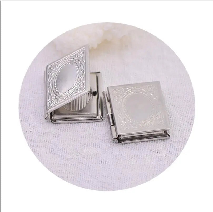 Newest Fashion Virgin Mary Cross Stainless Steel Picture square Photo Locket Necklace Pendant for Jewelry Making