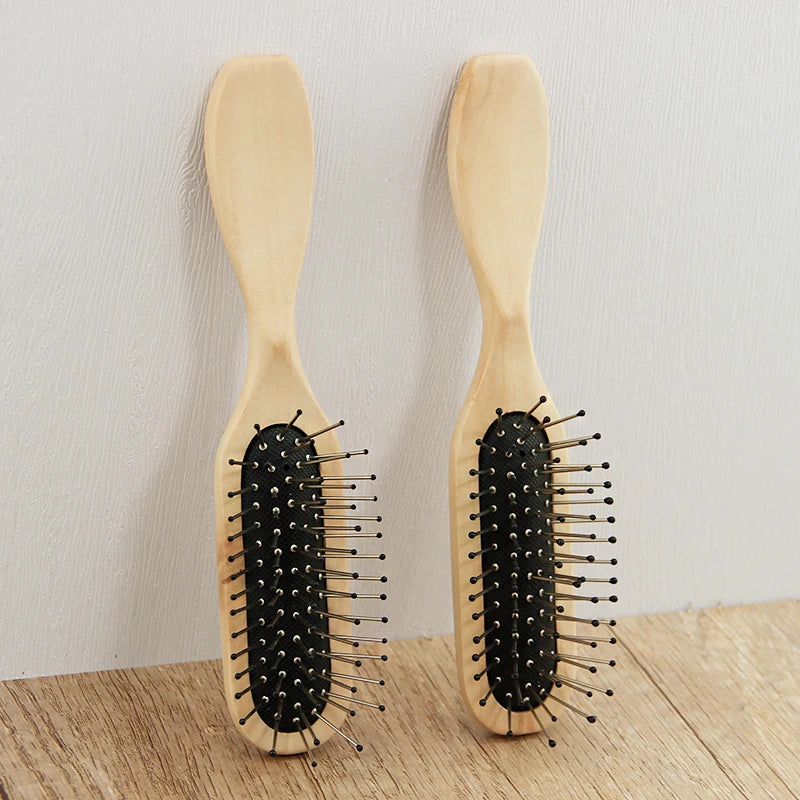 Wooden Paddle Hair Brush with Nylon Bristle Pins Can Stimulate Scalp to Help Scalp Massage and Hair Growth