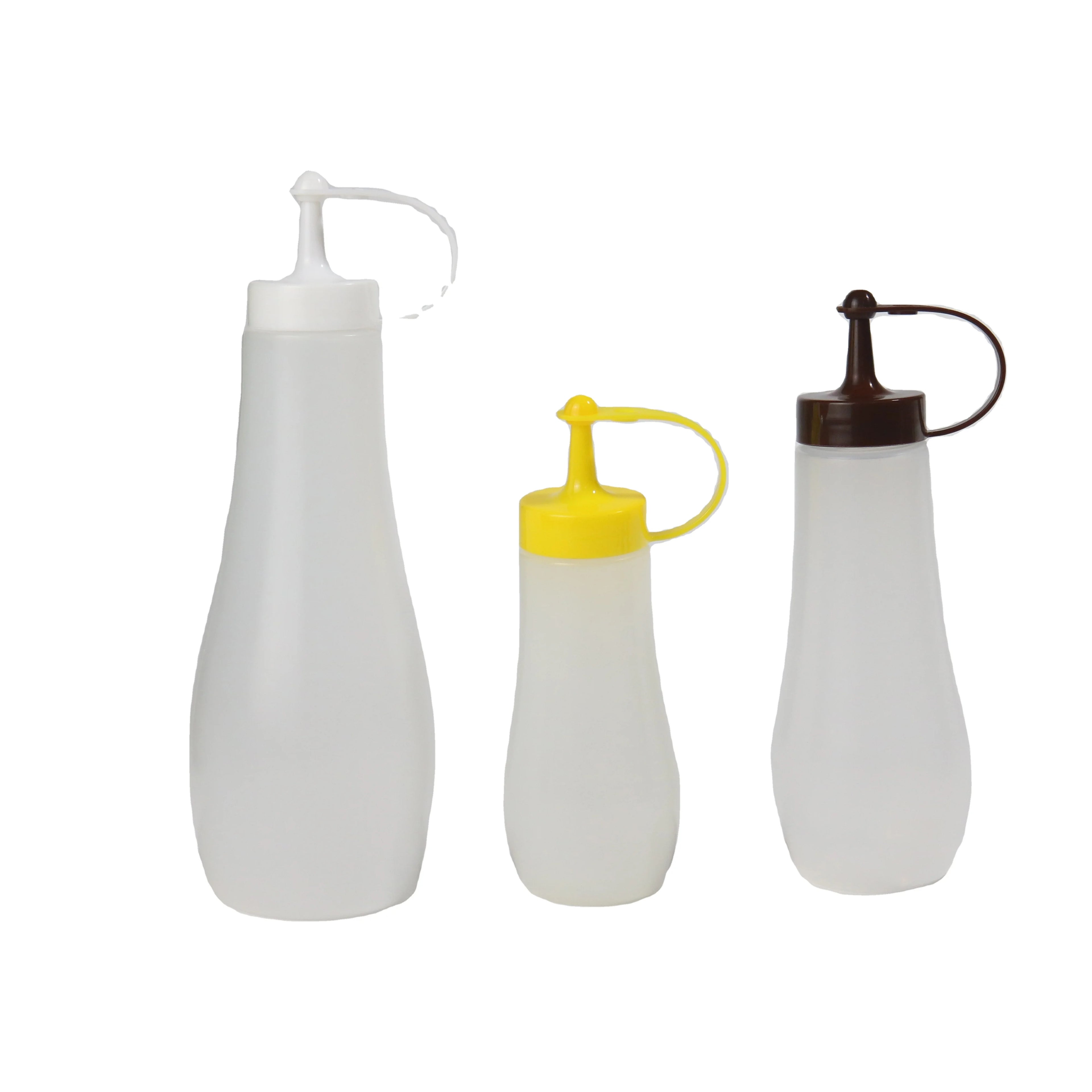 250/360/480/720ml HDPE Food Grade Sauce Bottle for Mustard & Skin Care Packaging for Squeeze Empty Bottles
