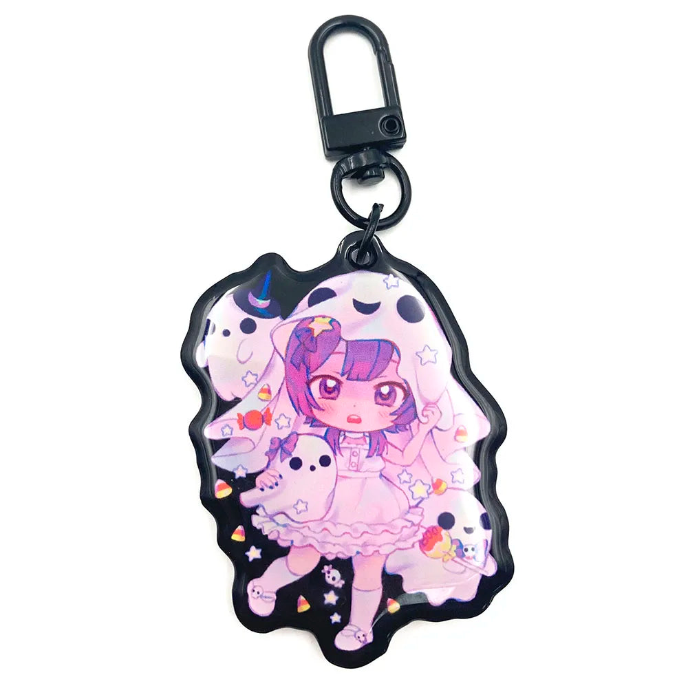 Kuien Wholesale Custom Printed Anime Resin Keychains Non-Clear Full Bleed Clear Epoxy Acrylic Plastic Charms