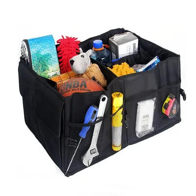Car Trunk Organizer Box Nylon Zipper Closure Waterproof Large Capacity Cargo Storage Bags Collapsible Cover Handles Fashionable