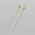 925 Sterling Silver Long Chain Fashion Earrings Minimalist 14K Gold Earrings Fine Jewelry Earrings Women Girls Gift