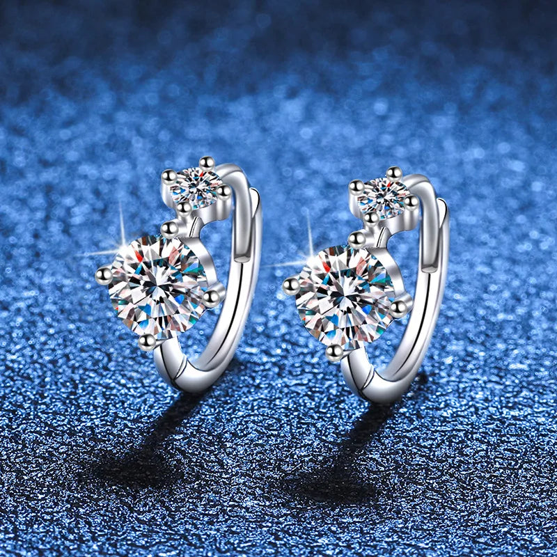 925 Sterling Silver Earrings Simple Moissanite Earrings D Color Moissanite Earrings