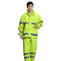 Modern Style Oxford With Mesh Fabric Raincoat Portable Waterproof Fluorescent Green Windproof Durable Safety Reflective Raincoat