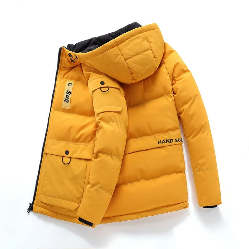 Custom Puffer Plus Size Warm Winter Logo Long Sleeve Polyester Men's Jacket