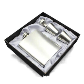 Hip Flask Gift Set Wood Portable Metal Stainless Steel Rum Vodka Wine Alcohol Bottle Flagon Pot Hip 8Oz Flasks Custom