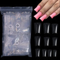Mischeering False Nails Tips 500pcs/pack Duck's Beak Sharp Water Drop Shape Clear Black Natural Color Chart Display Manicure