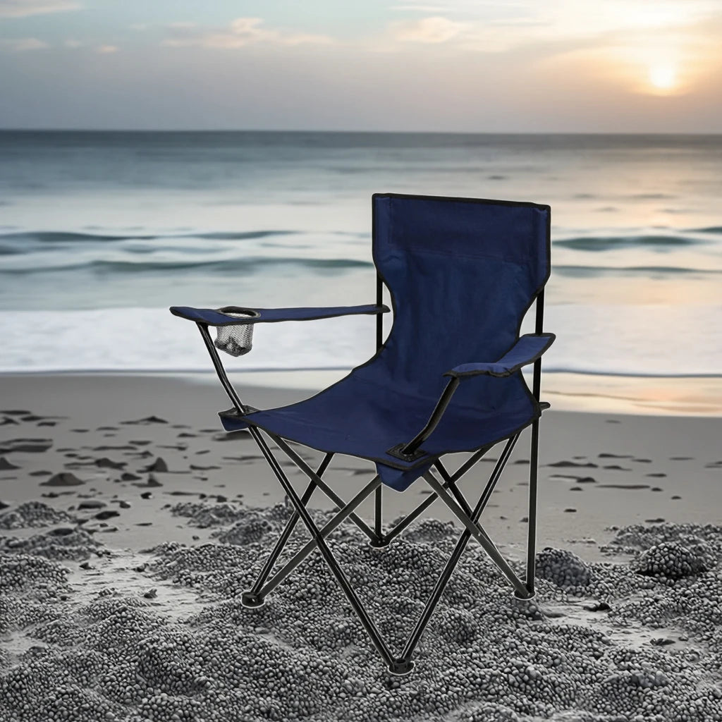 TR Outdoor Folding Chair for Camping Beach Fishing Modern Design with Metal and Wood for Garden Use Customizable Logo