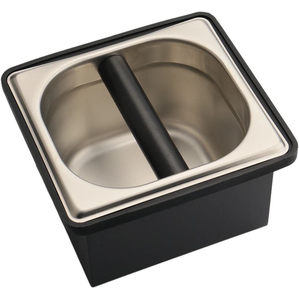 Stainless Steel Embedded Coffee Knock Box Household Espresso Portafilter Coffee Grounds Knock Box Black
