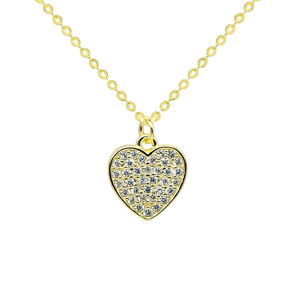 Love Jewelry Heart Yellow Gold Plating Locket 925 Sterling Silver Locket Necklace