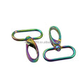 Stock Supply 32 X 49mm 1.25inch rainbow Colored Meta Leather Bag Swivel Hook
