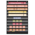 Large 10+2 Pockets School Pocket Chart 2 Extra Storage Pockets for Classroom & Home Office Educational Educational Charts