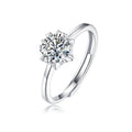 SMR02 Classic S925 Sterling Silver Platinum Plated Women Ring 1.0Ct D Color VVS Moissanite Diamond Wedding Engagement Ring
