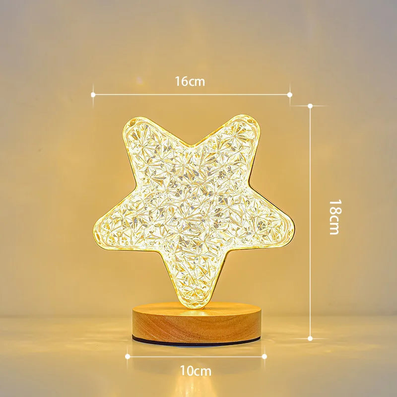 New Trend Usb Led Brightness Adjustable Touch Remote Timing Decorative Table Lights Moon Stars Lamp for Room