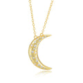 Fulsun Trendy 925 Sterling Silver Cute Custom Necklace Romantic Crescent Moon Jewelry Necklace