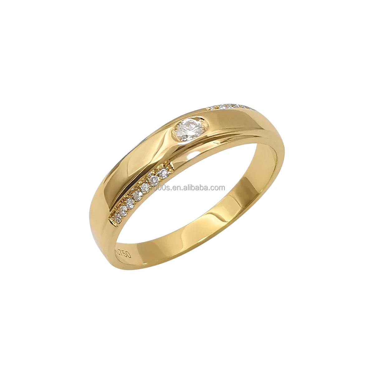 Custom Trendy 18K Real Gold Rings with Diamond Women Men for Wedding Rings Fine Jewelry 18k Gold Ring