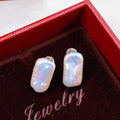 Biwa Baroque Nature Freshwater Pearl Stud Earrings .925 Silver Gold Color Plating Earring Hook