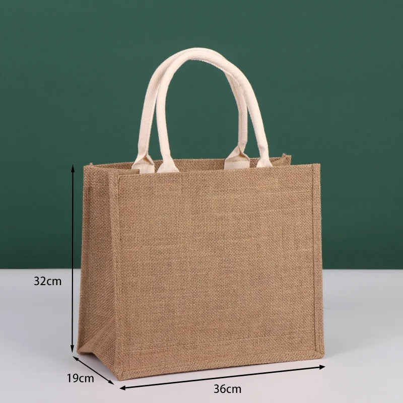 Eco-Friendly Reusable Burlap Grocery Shopping Tote Jute Bag in Bulk Wholesale