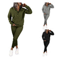 Women's Custom 2-Piece Streetwear Set Wholesale New Design Button Hoodies and Sweatpants Breathable Autumn Tracksuits