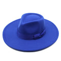 Wholesale Hot Sale Designer Fashion Faux Wool Felt Cotton Polyester Flat Wide Brim Fedora Hats for Women Lady Festival Activity