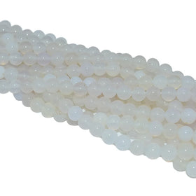 Wholesale 4/6/8/10/12mm Natural White Agate Beads Loose Gemstone for DIY Jewelry