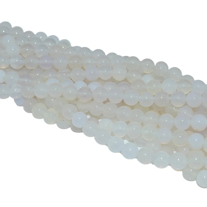 Wholesale 4/6/8/10/12mm Natural White Agate Beads Loose Gemstone for DIY Jewelry
