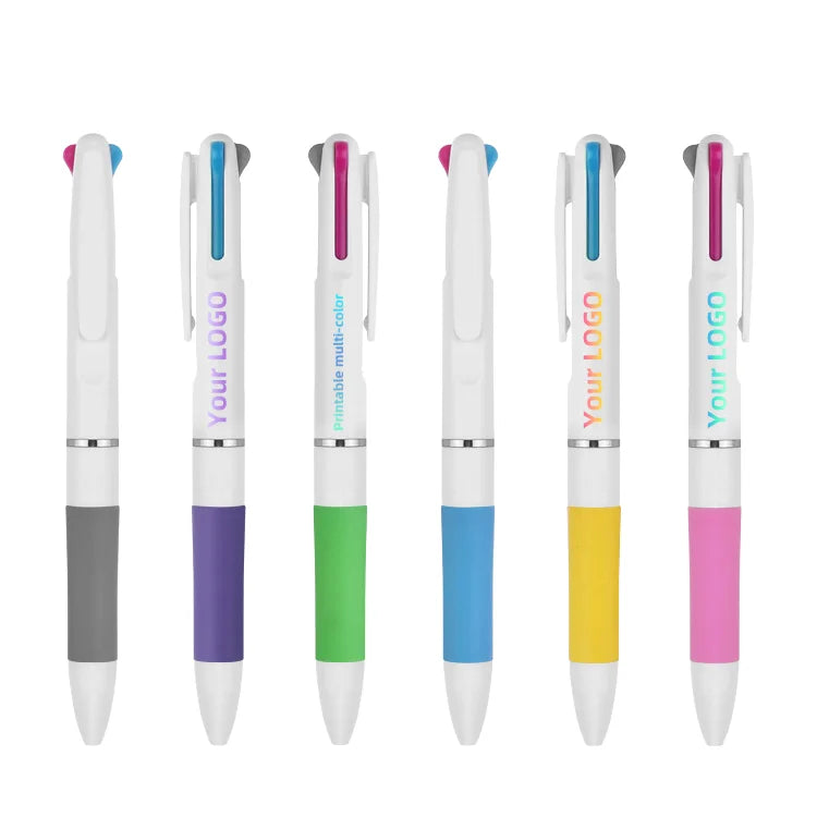 2024 Cheap Promotion BKS Plastic 3-in-1 Multicolor 0.5mm Oily Ink Ballpoint Pen with Custom Logo for Office & School Use