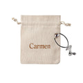 Hot Sale Round Bottom Cosmetic Gift Pouch Eco-Friendly Drawstring Jute Fabric Candle Shopping Bags with Cartoon Pattern