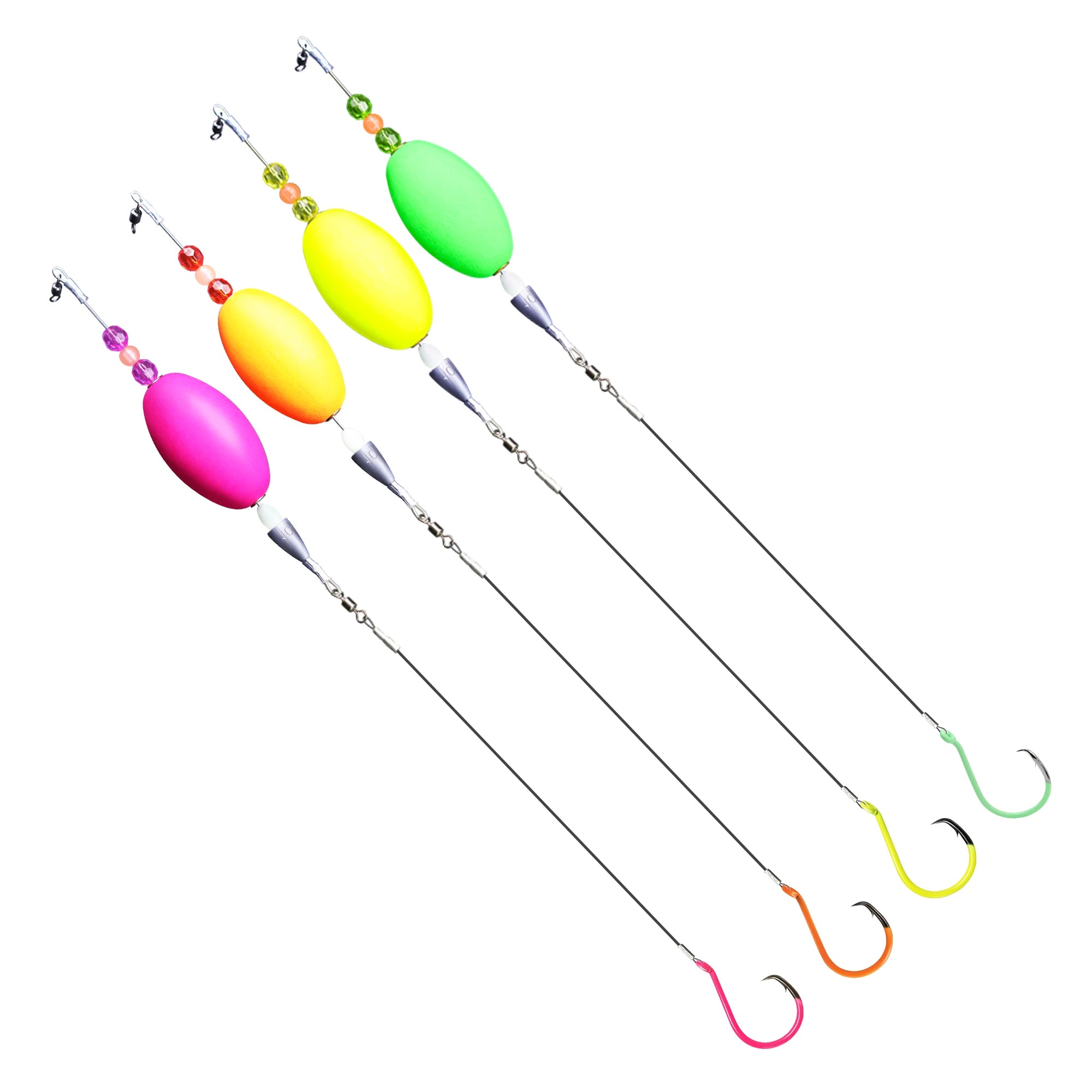 6/0~10/0 Fluorescent Circle Hook Catfish Fishing Rig with Luminous Beads Freshwater Saltwater Fishing Bobbers Floats