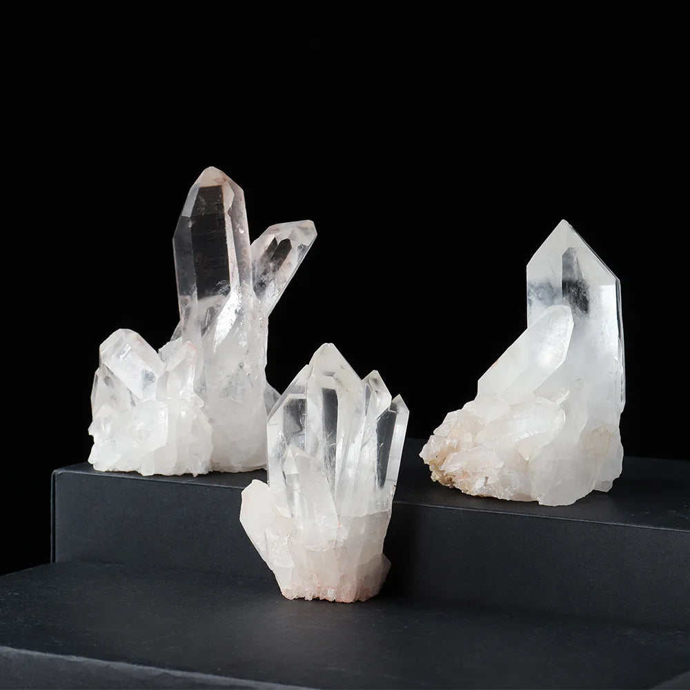 Natural Gemstone Reiki Rough Quartz Mineral Specimen Healing Raw clear Quartz Crystal Cluster