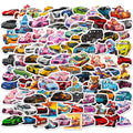 100PCS Funny Cute Cartoon Racing Car Decals for Boys Gift Fashional JDM Sticker Sheet