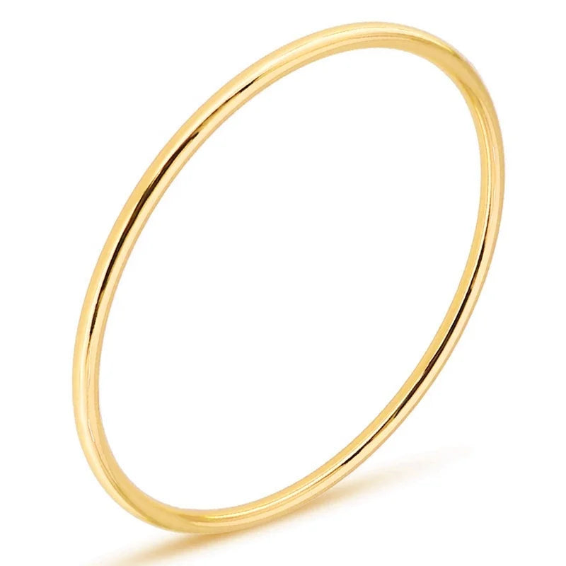MECYLIFE Elegant 3mm Women Solid Bangles Stainless Steel Women Bangle Daily Jewelry Stackable Bracelet