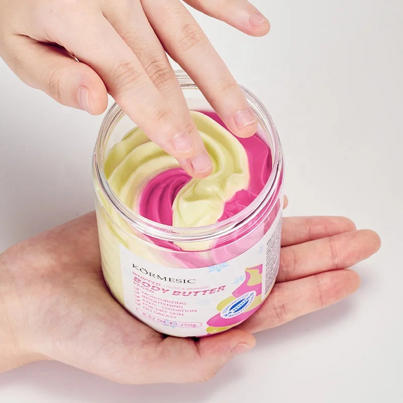 Best Private Label Organic Vegan Ice Cream Wipped Body Butters Whitening Rainbow Whipped Body Butter MegaBDM
